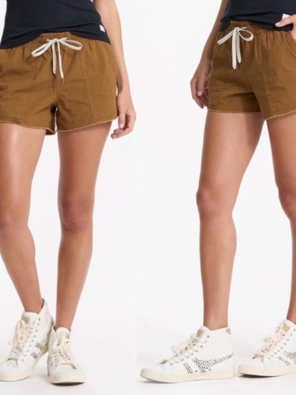 Vuori Ripstop Women's Drawstring Athletic Shorts in Chestnut Brown